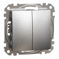 Вимикач двоклавішний кнопочний Schneider Electric Sedna Design Матовий алюміній SDD170118